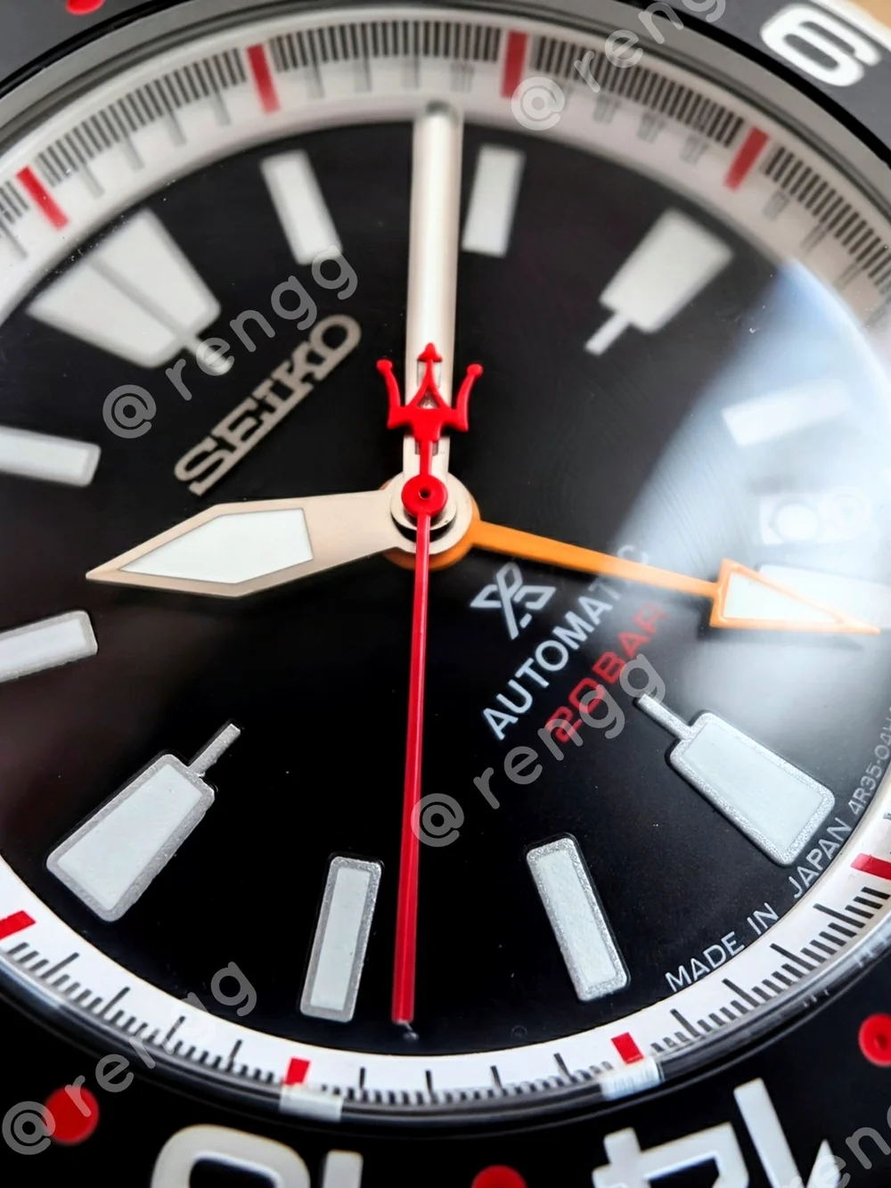 45mm Seiko Men's Black Automatic GMT Willard Diver Mod Watch 24jewels